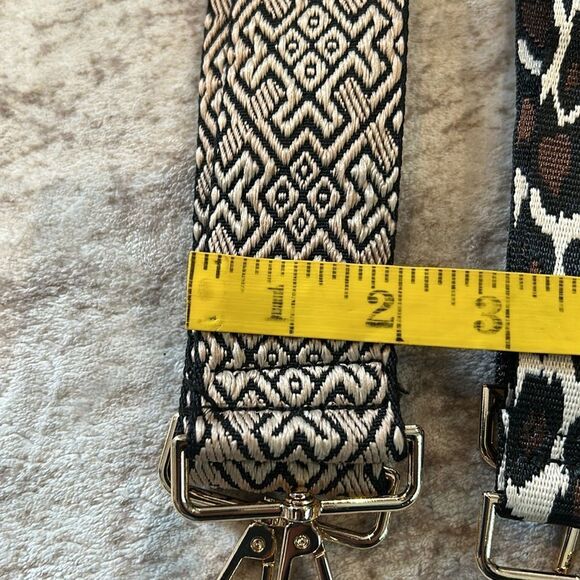 Two purse adjustable bag straps, Animal Print and Geometric Pattern Bag Straps - Picture 4 of 4